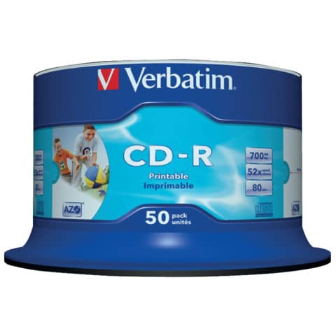 CD-R AZO Verbatim 52x 700 MB spindle case da 50 cd - 43438